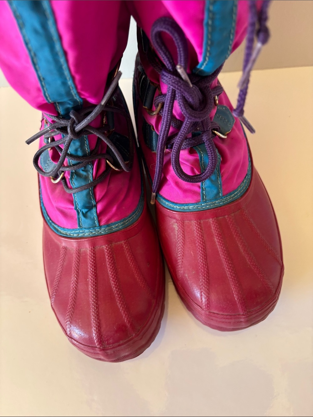 Vintage Sorel Magenta Pink Winter Snow Boots Waterproof Size 7.5-8 - Picture 11 of 13